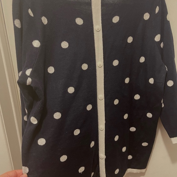 Adrienne vittadini navy sweater with with polka dots. 2x womans plus - Picture 4 of 4